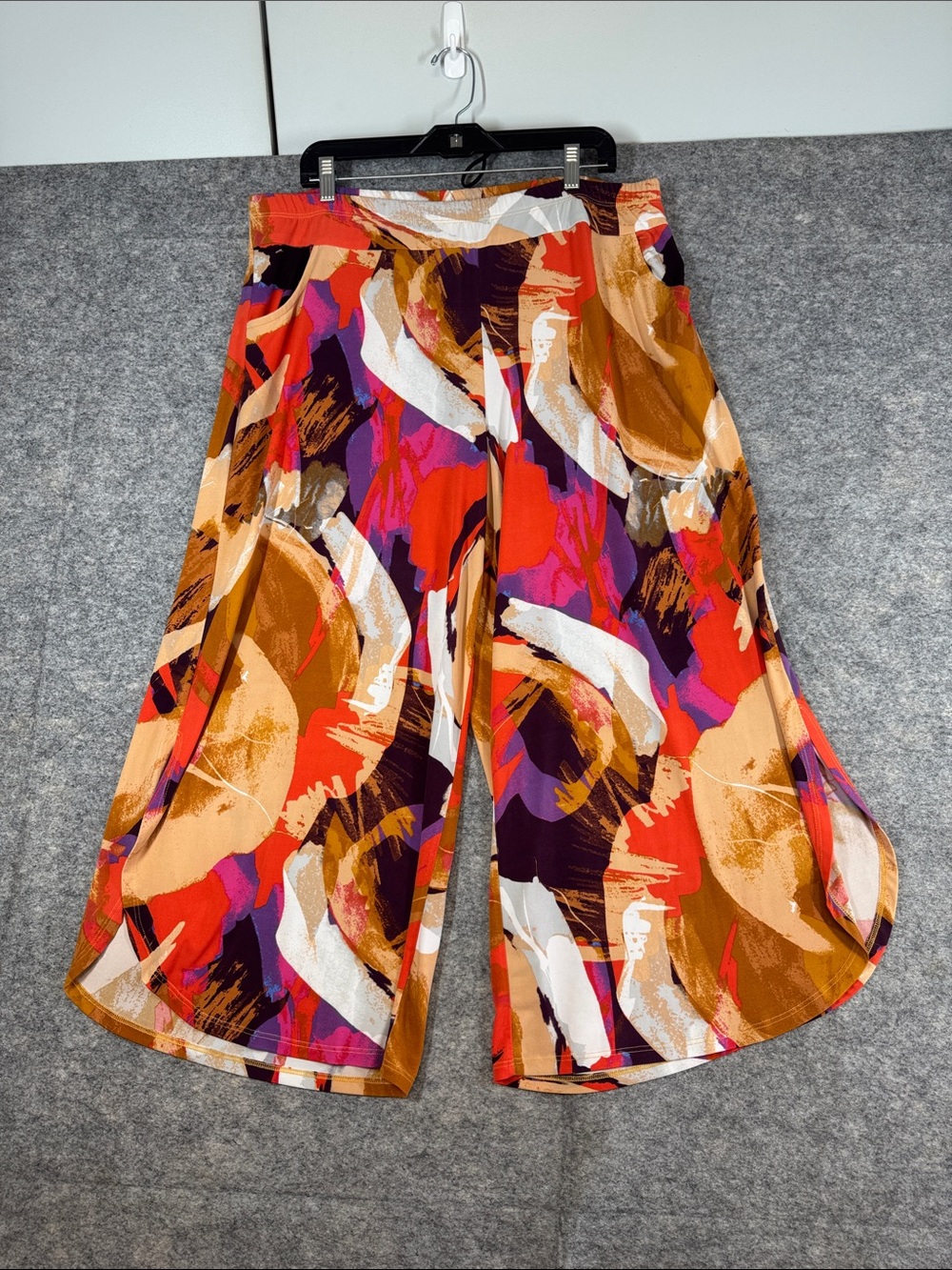 Marallis Wide Leg Pants Abstract Print XL Boho Palazzo Resort Vacation Summer - Picture 1 of 13